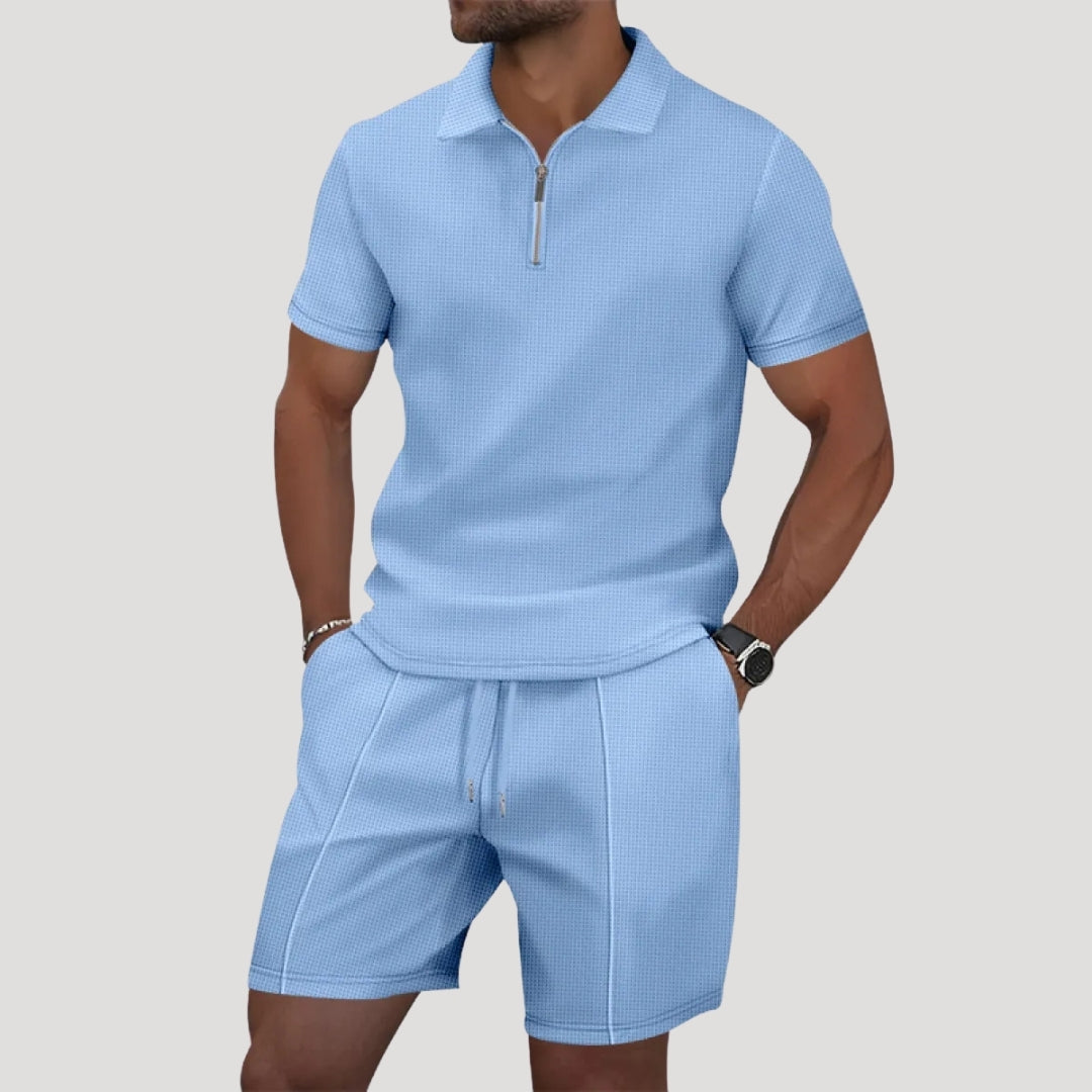 Herren Frottee Set – Poloshirt & Shorts Komfortables Sommer Set