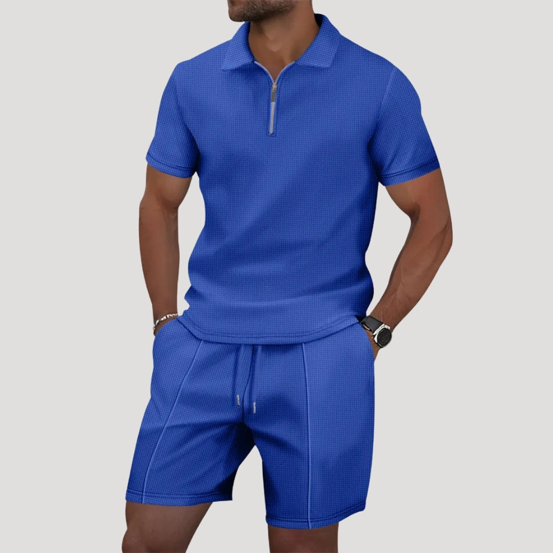 Herren Frottee Set – Poloshirt & Shorts Komfortables Sommer Set