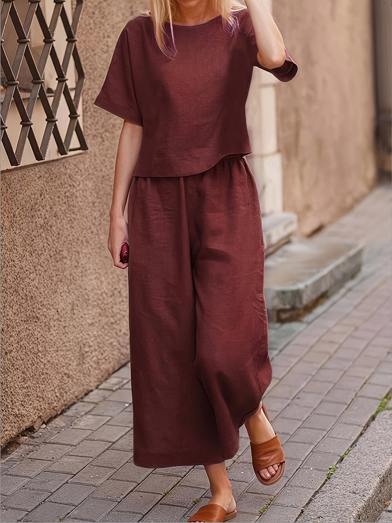 Damen Hosenanzug – Elegant & Weite Hose Lässig