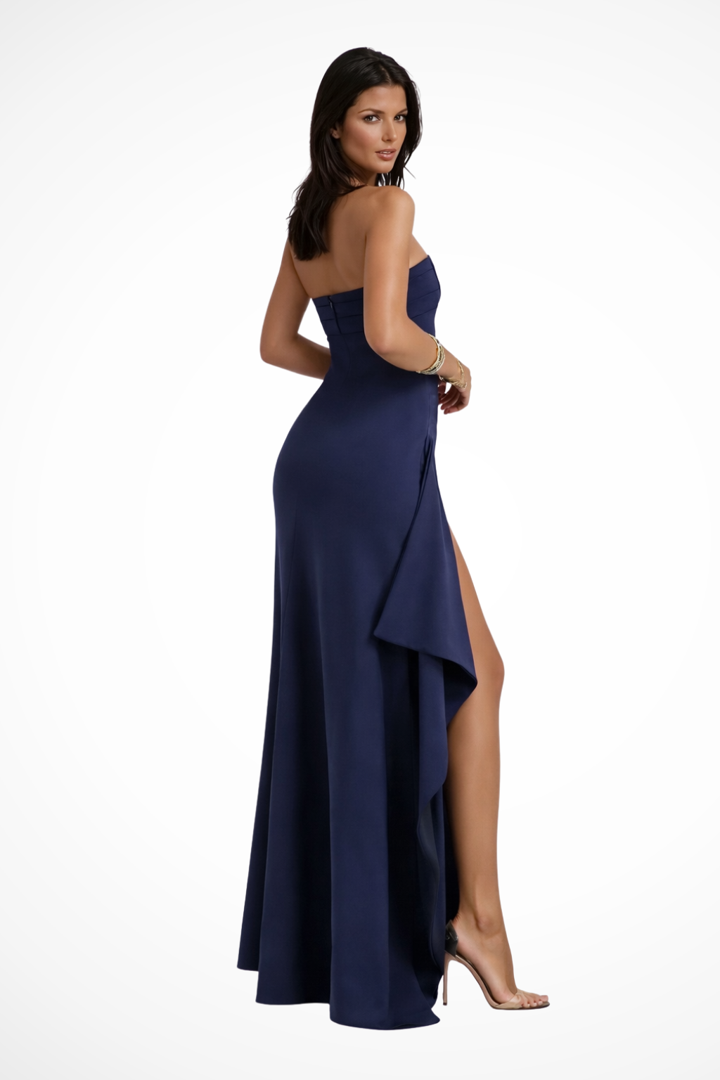 Zafira | Damen Maxikleid – Trägerlos & Elegant mit Schlitz