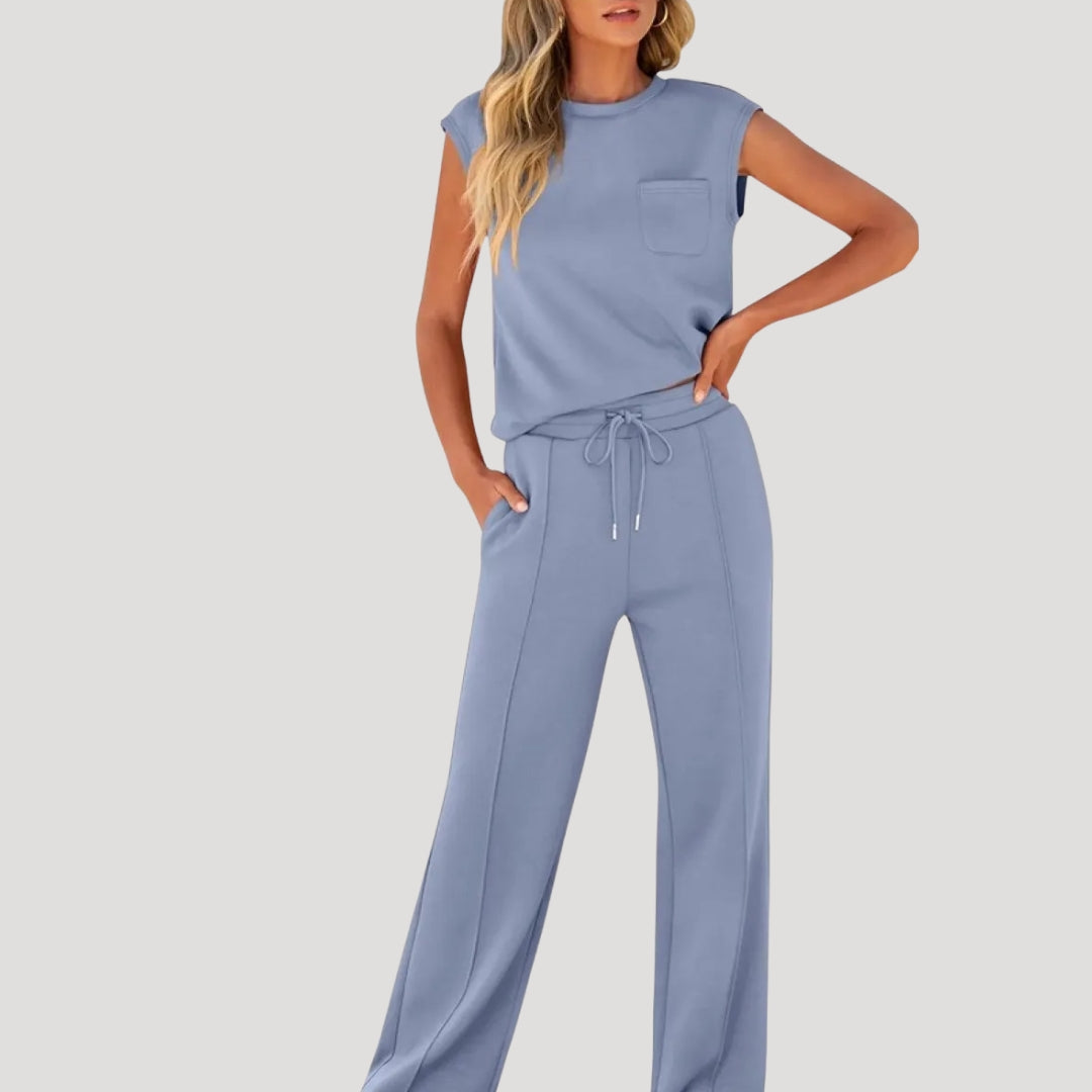 Damen Zweiteiliges Loungewear Set – Ärmelloses Top & Hose