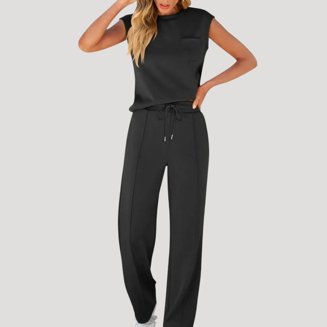 Damen Zweiteiliges Loungewear Set – Ärmelloses Top & Hose