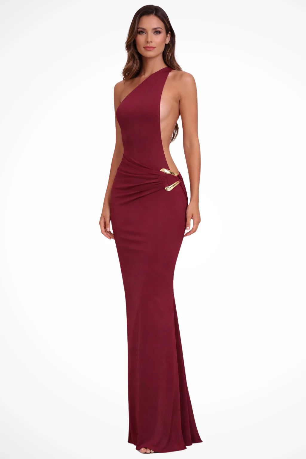 Margaux | Women One Shoulder Backless Bodycon Summer Wedding Guest Maxi Dress