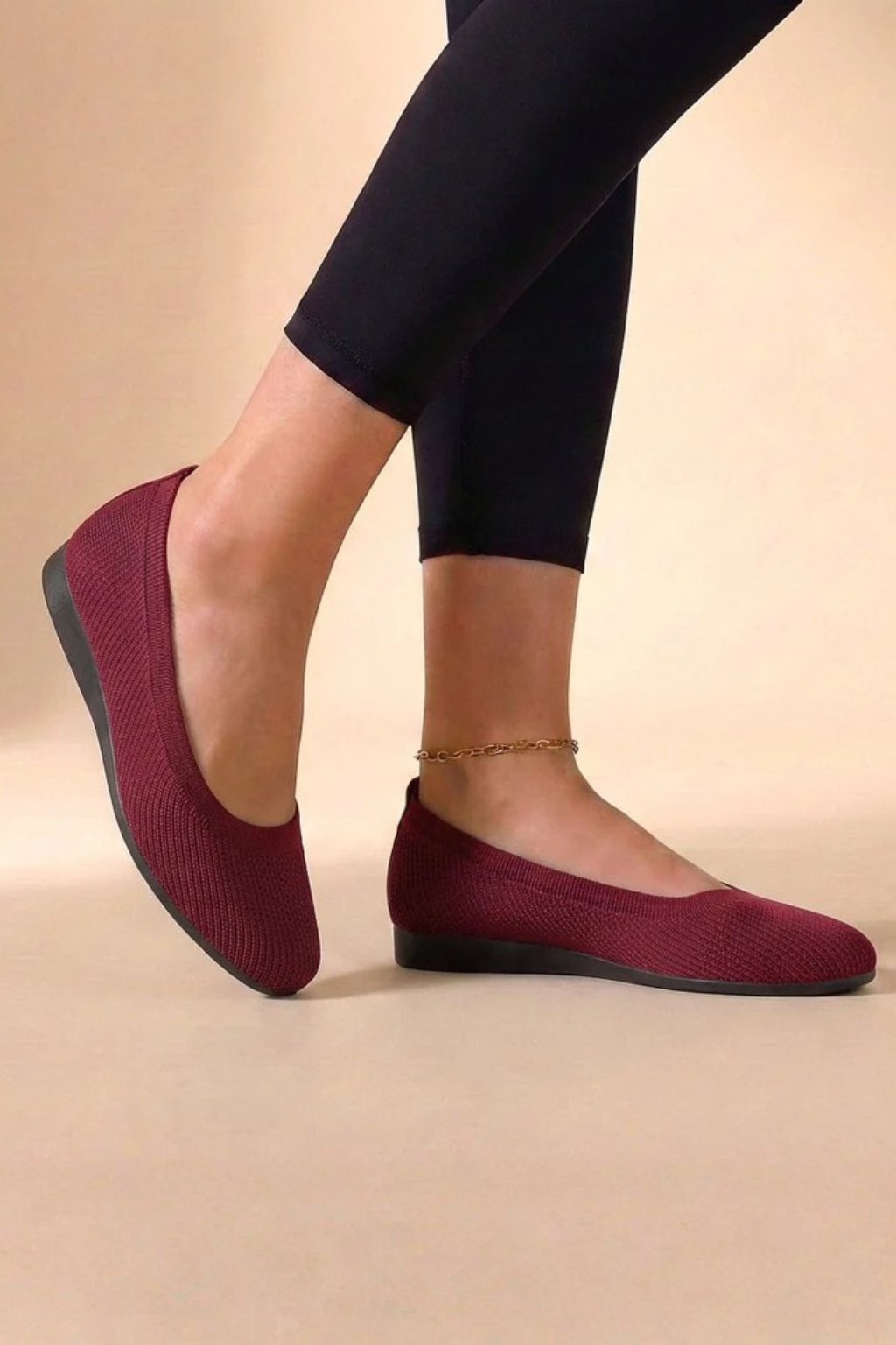 Dorothea Damen Ballerinas – Strick & Rund Zehen Komfortabel