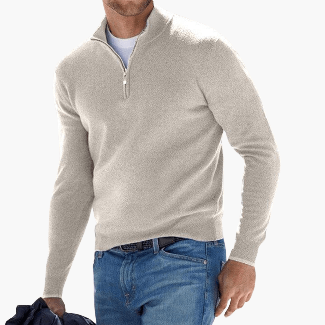 Herren Pullover mit Reißverschluss und flexibler Passform