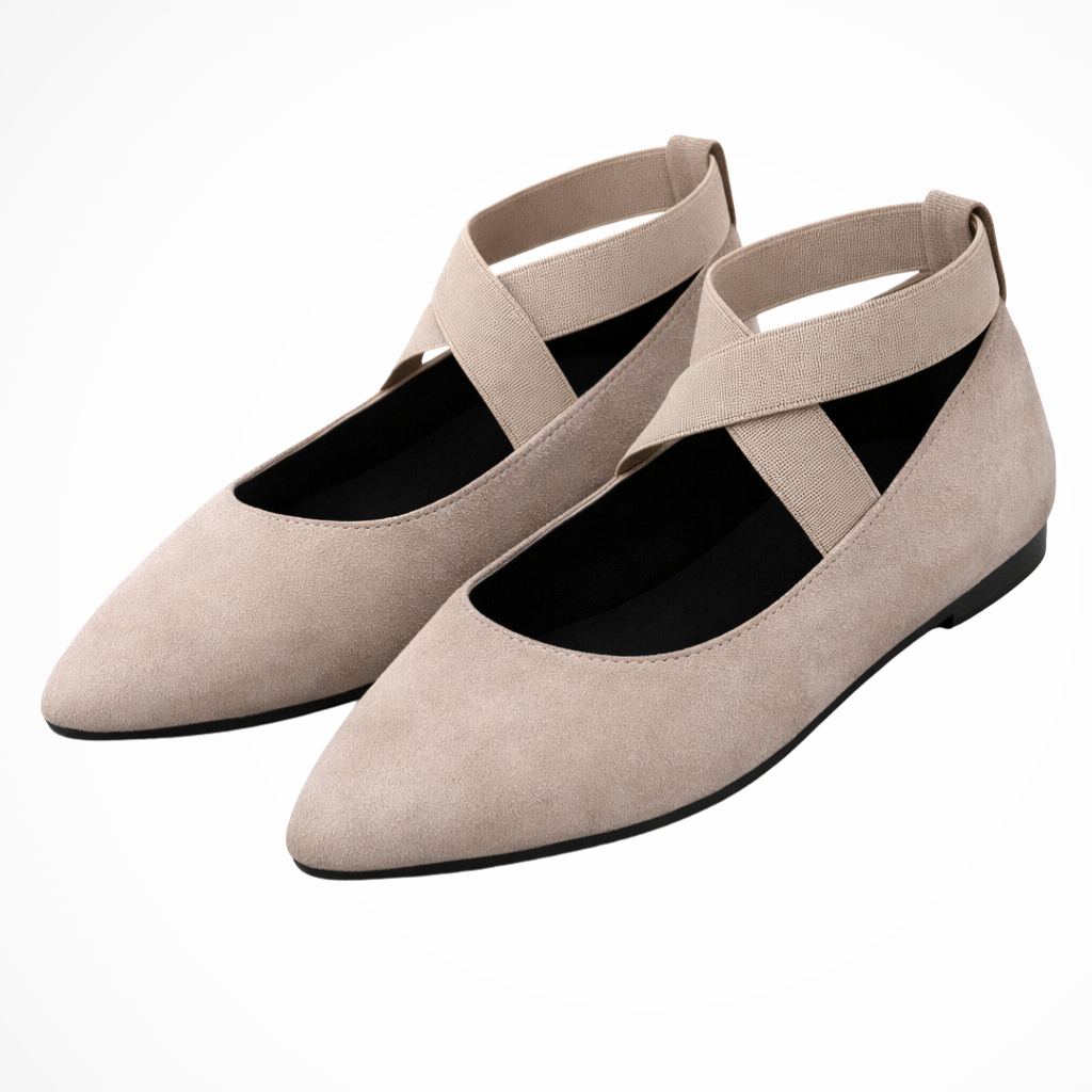 Emmeline Damen Ballerinas – Spitz & Knöchelriemen Elegant