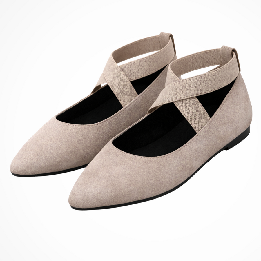 Emmeline Damen Ballerinas – Spitz & Knöchelriemen Elegant