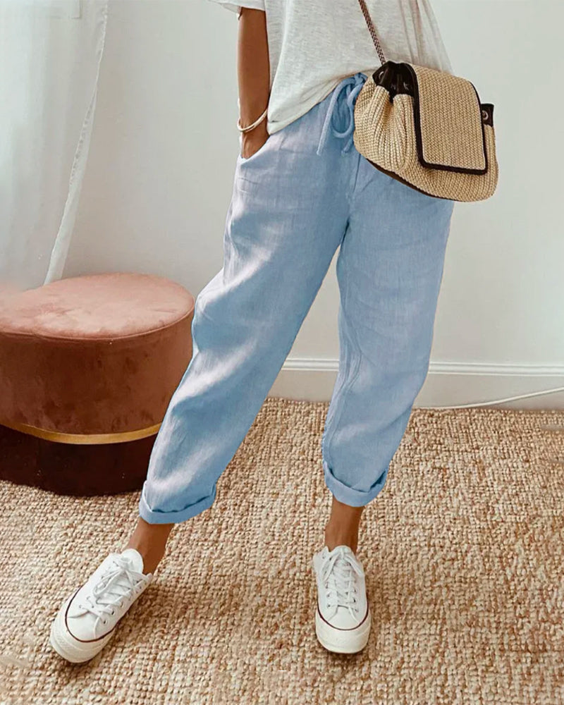 Damen Sommerhose aus Leinen für Freizeit