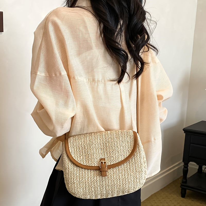 Marivelle™ | Damen Schultertasche Faux Stroh für Reisen & Alltag