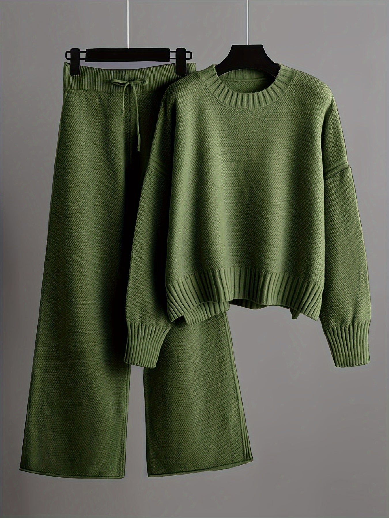 Damen Herbst Winter Set mit Lockerem Pullover und Weiter Hose