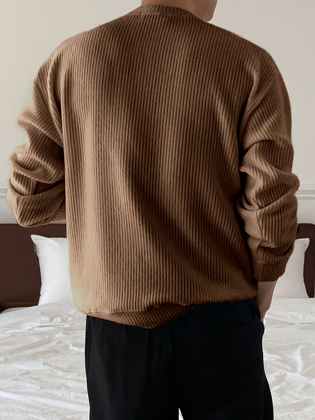 Herren Lockerer Strickpullover mit Rundhals