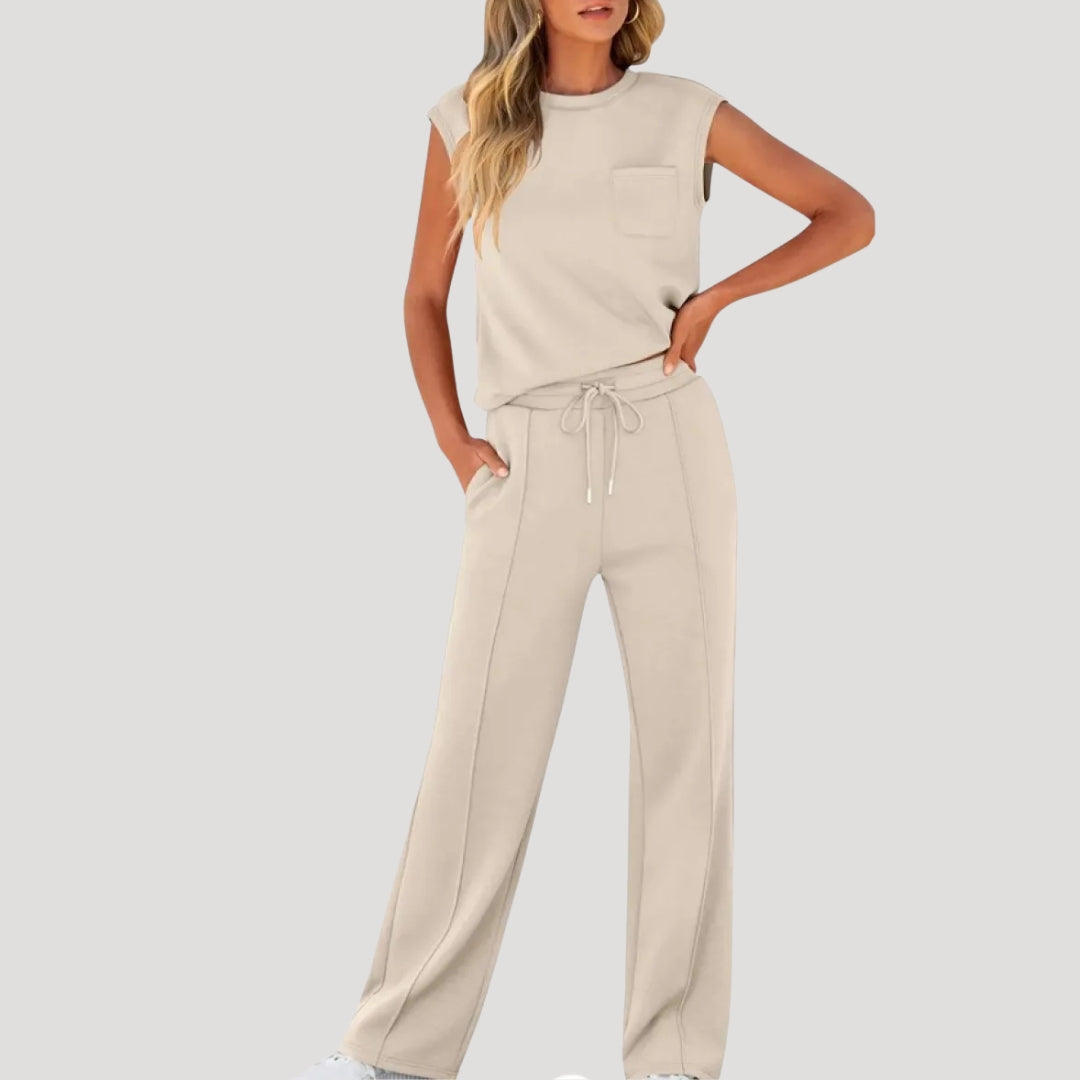 Damen Zweiteiliges Loungewear Set – Ärmelloses Top & Hose