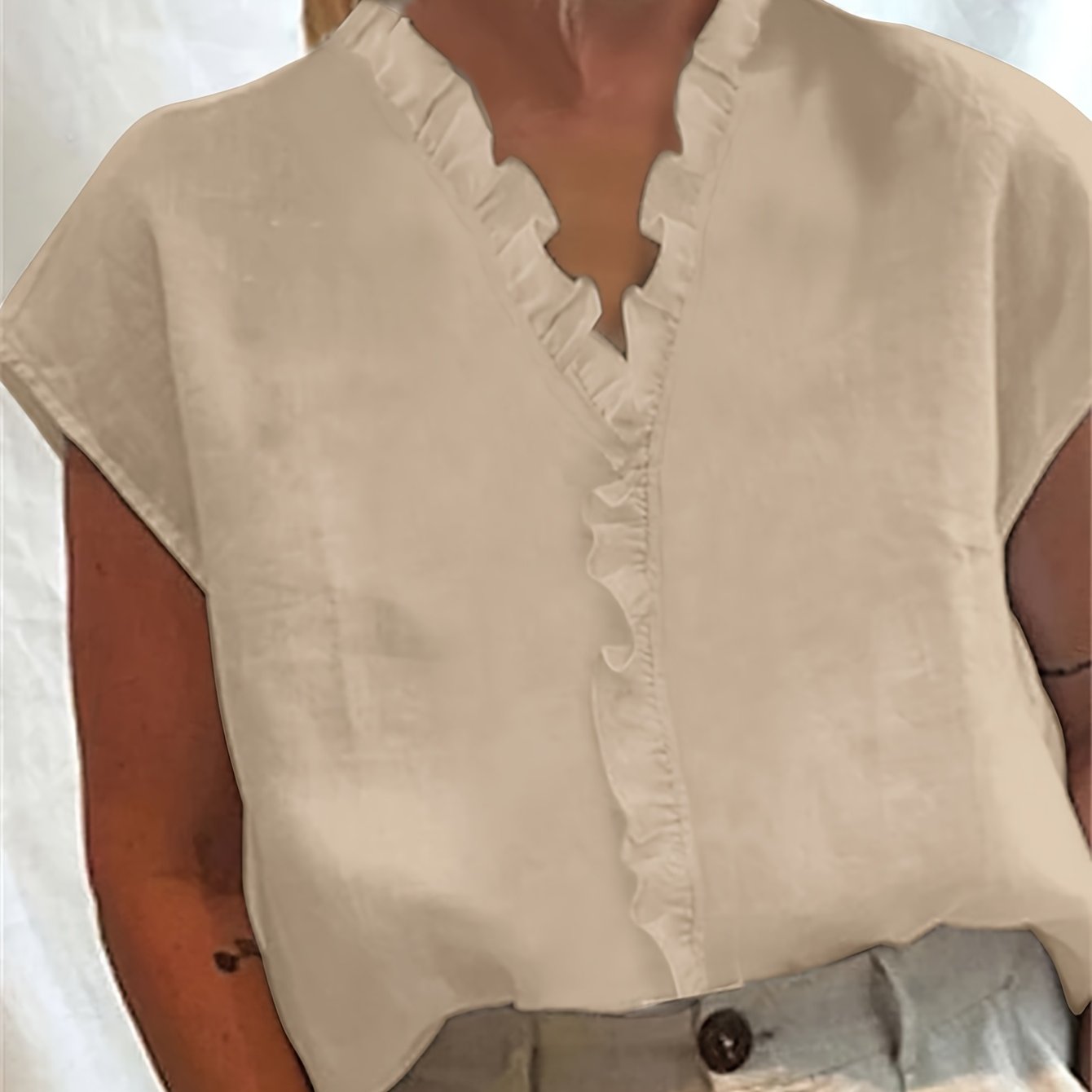 Damen Ärmelloses Top mit Spitzenkragen