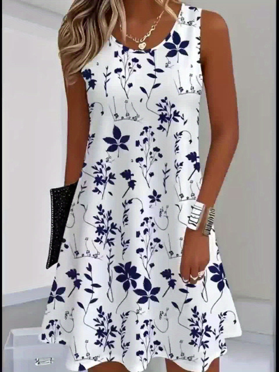 Damen Maxikleid – Sommerlicher Print Elegant