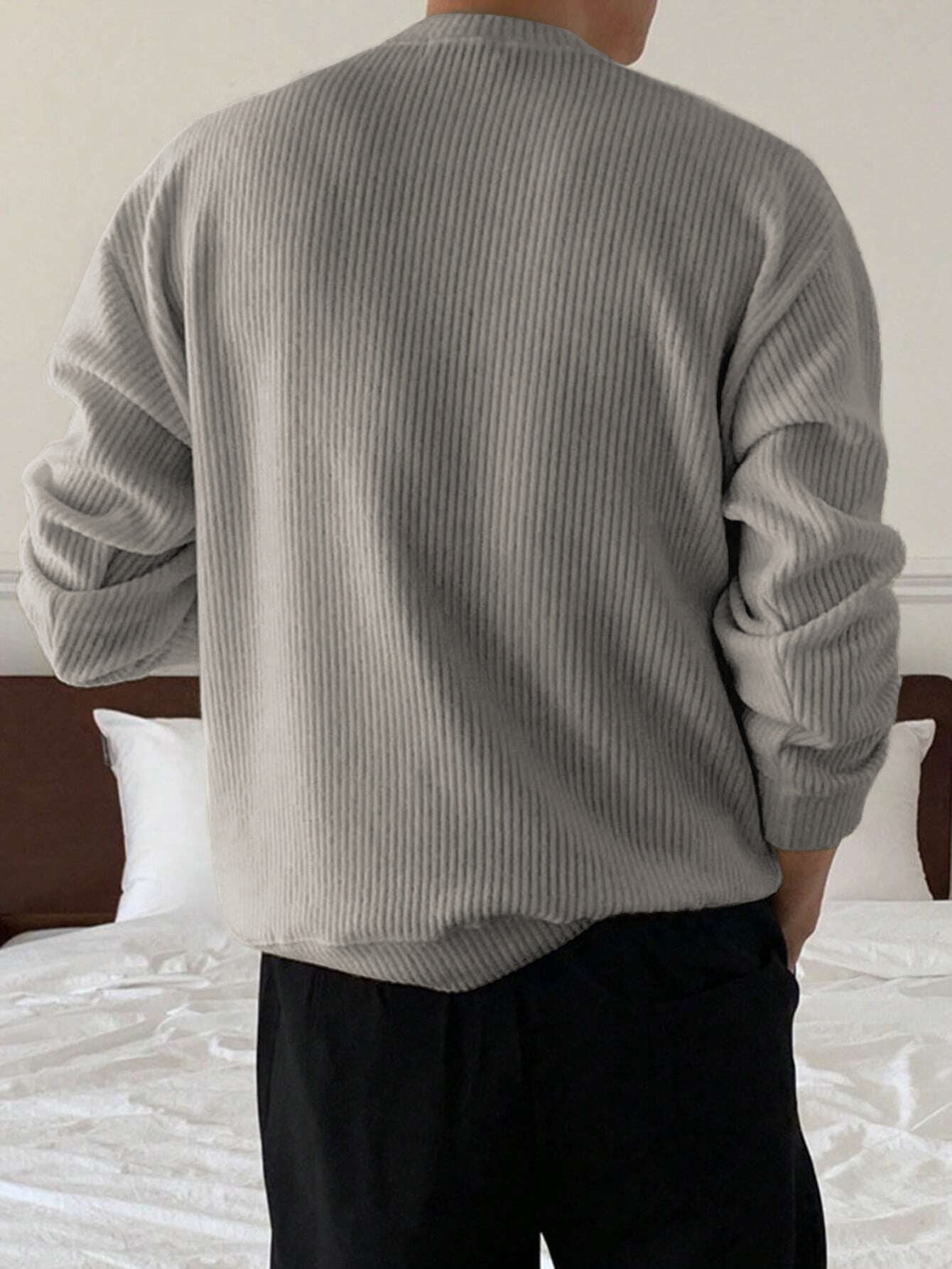 Herren Lockerer Strickpullover mit Rundhals