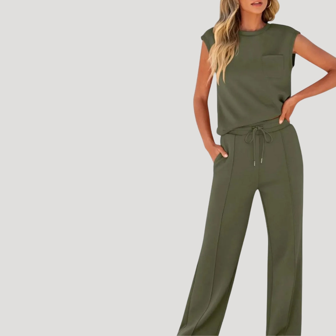 Damen Zweiteiliges Loungewear Set – Ärmelloses Top & Hose