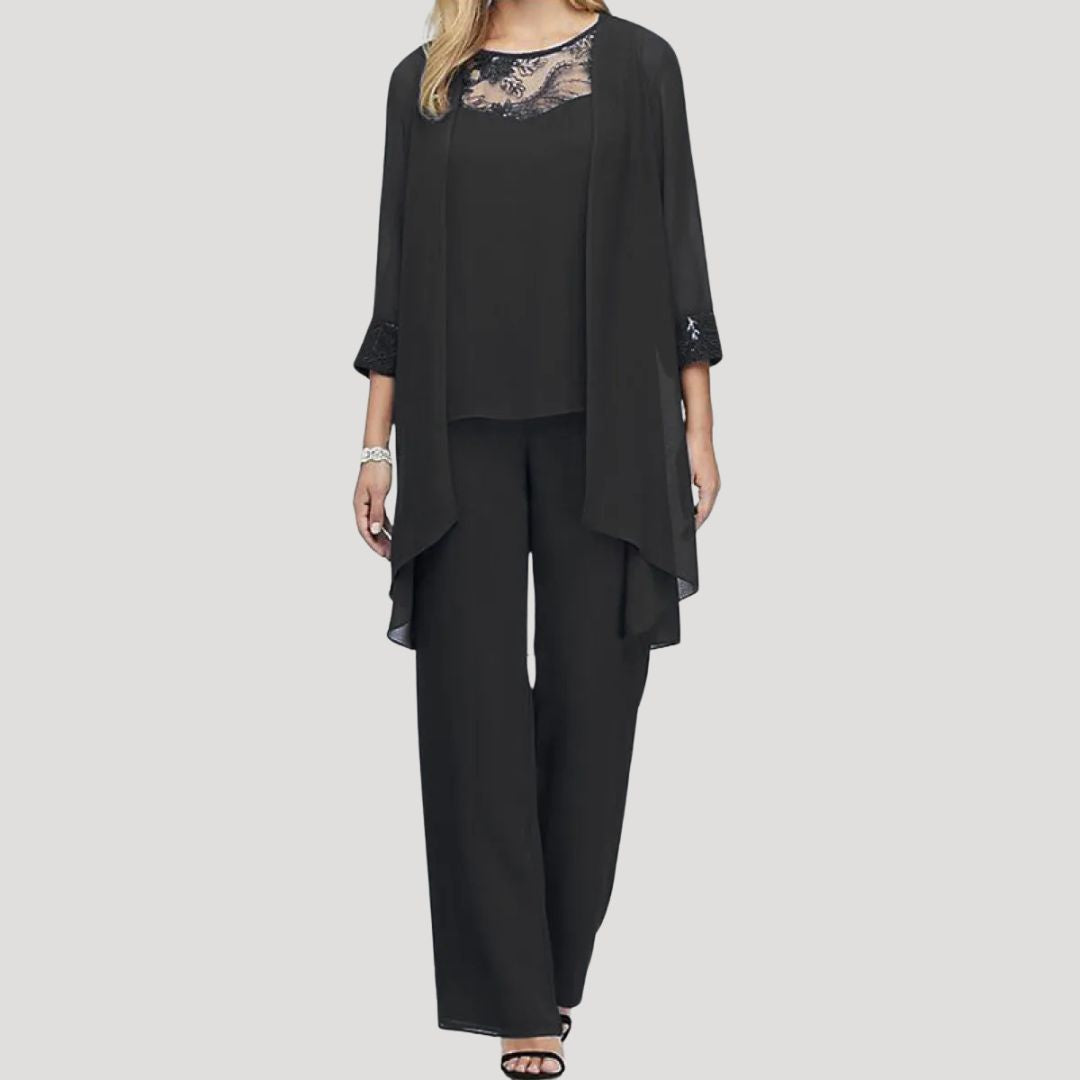 Damen Zweiteiliges Set – Hose & Spitze Elegant Sommer