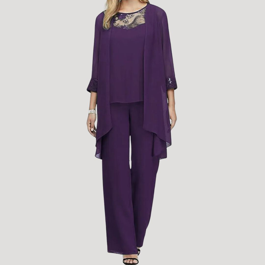 Damen Zweiteiliges Set – Hose & Spitze Elegant Sommer