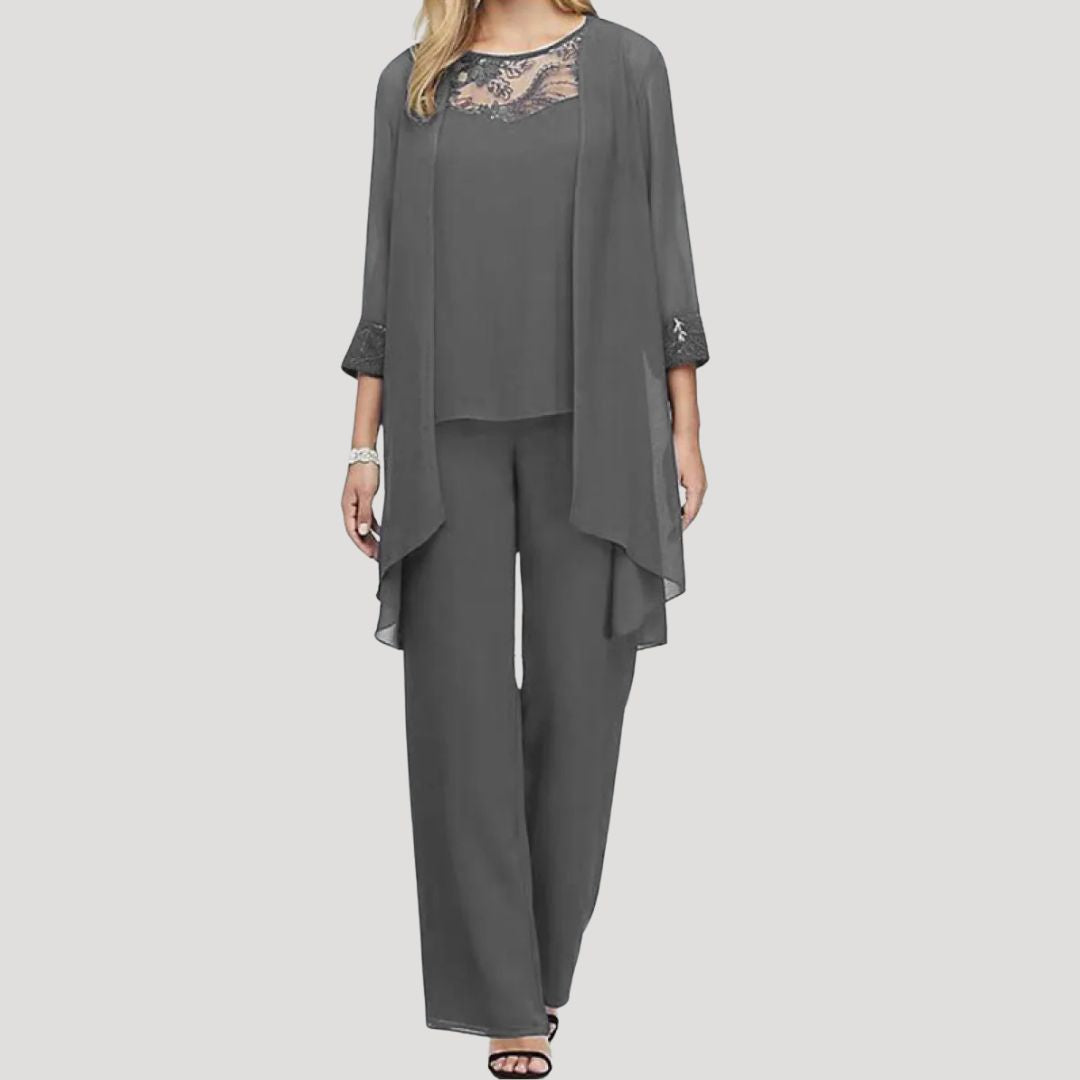 Damen Zweiteiliges Set – Hose & Spitze Elegant Sommer
