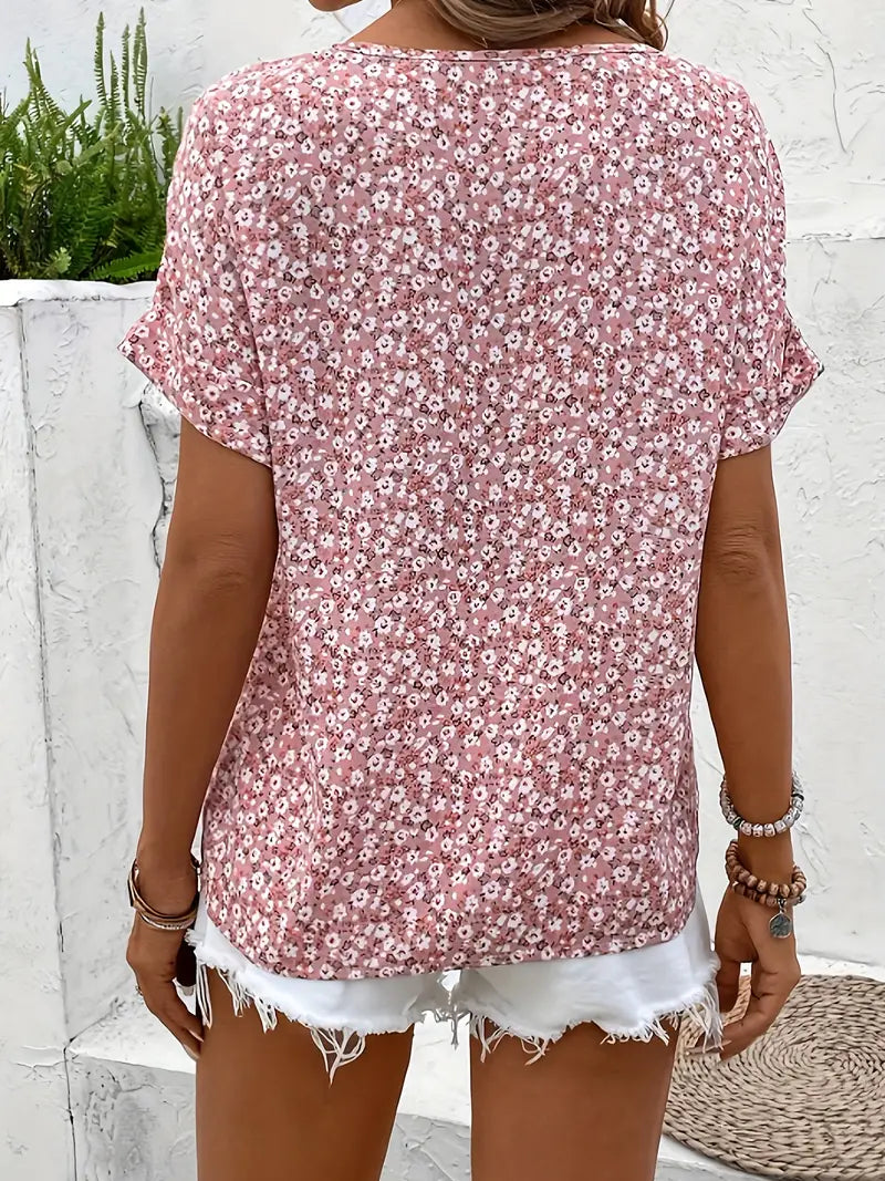 Cosima Damen Bluse – Floral Knopfleiste Elegant
