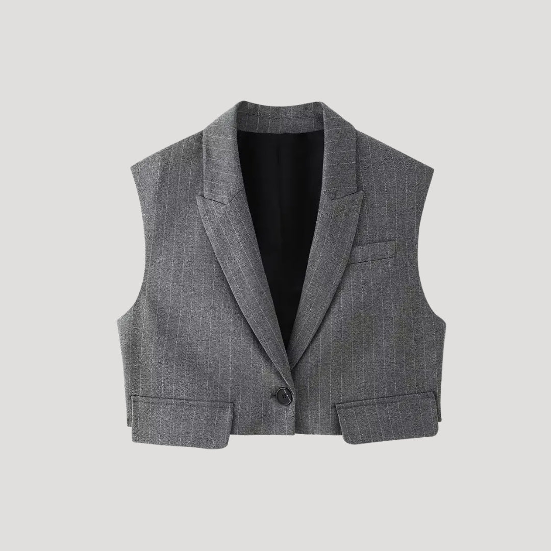 Damen Zweiteiliges Set – Sommerweste & Weite Anzughose Elegant