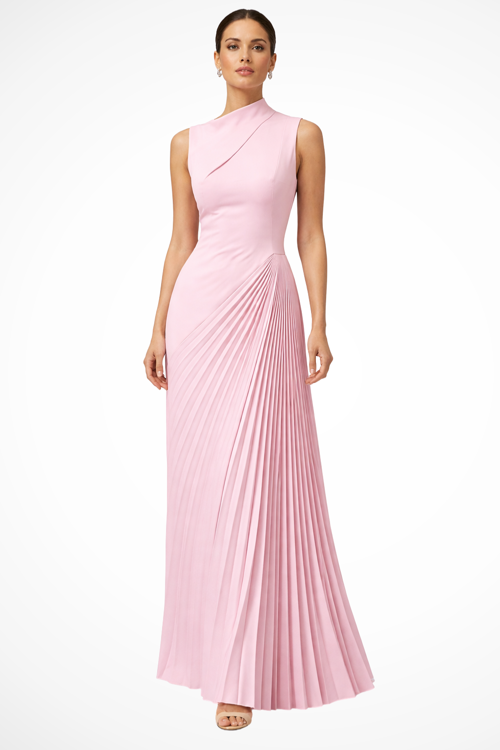 Lolalita Damen Maxikleid – One-Shoulder & Plissiert Elegant