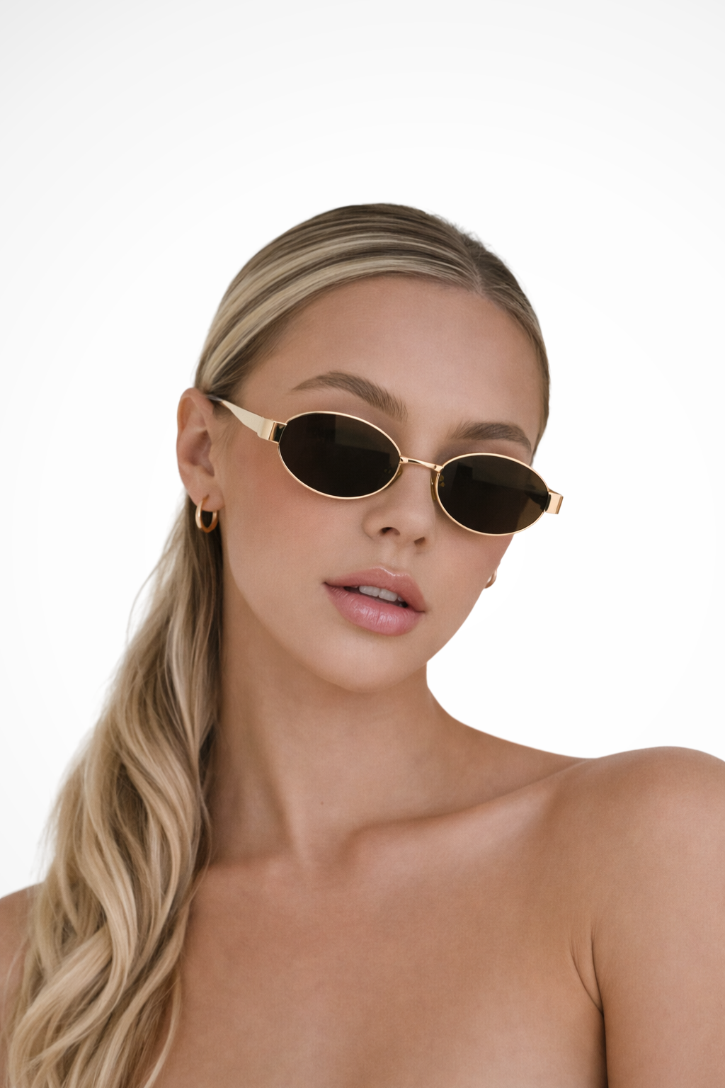 Clarabelle | Damen Sonnenbrille – Oval Metallrahmen Elegant