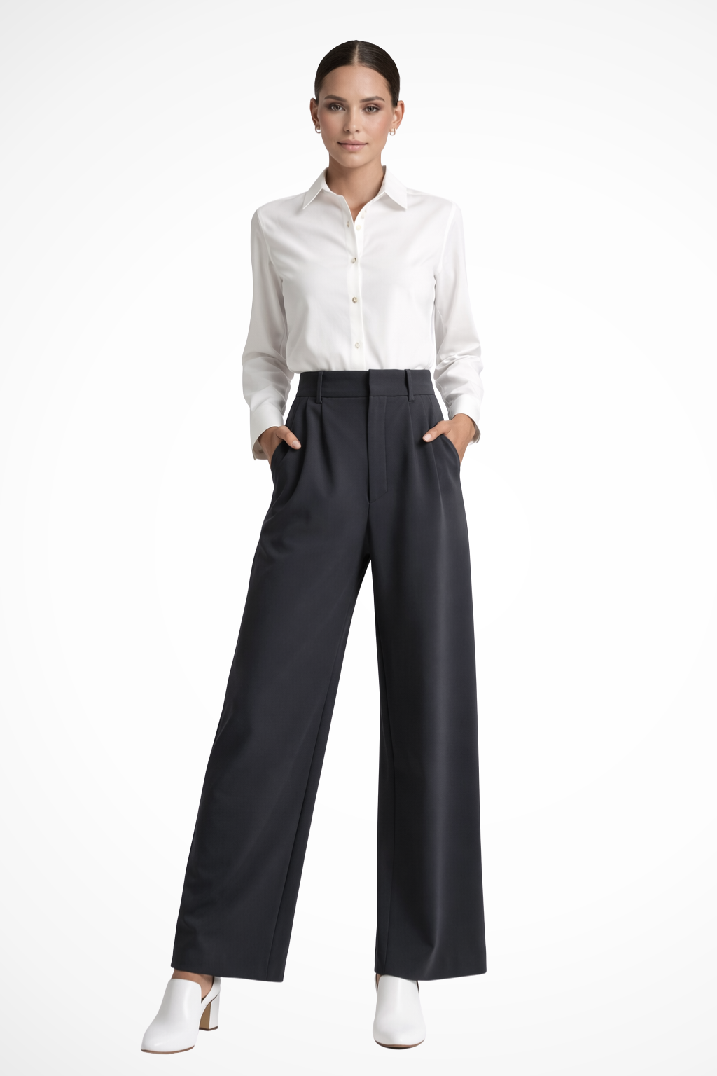 Zanira | Damen Hose – Weites Bein & Hohe Taille Elegant