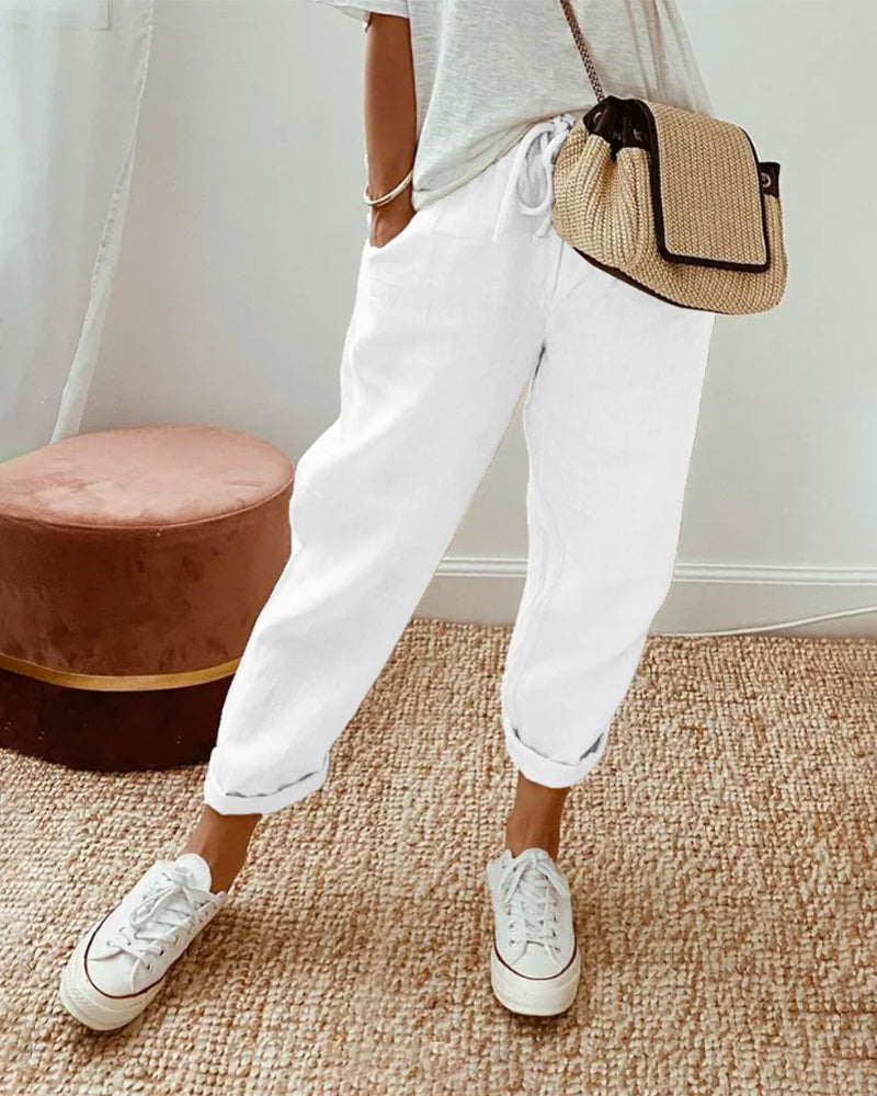 Damen Sommerhose aus Leinen für Freizeit