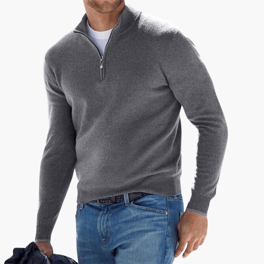 Herren Pullover mit Reißverschluss und flexibler Passform