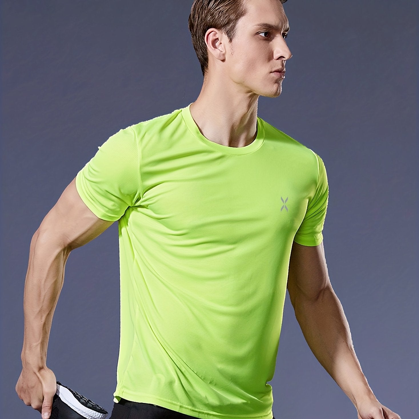 Herren Leichtes Quick-Dry Sportshirt mit Rundhals