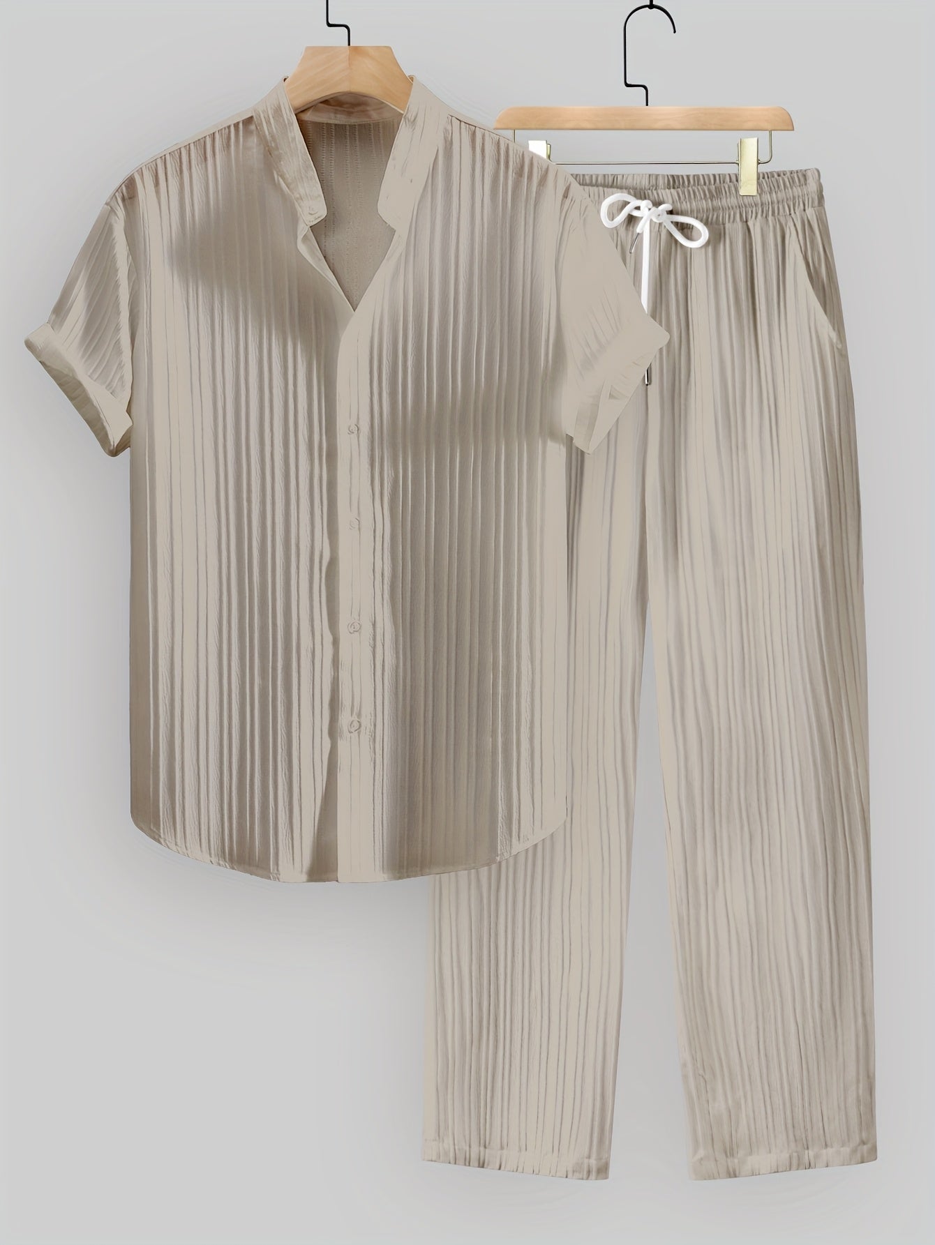 Herren Sommer Set mit Kurzarmhemd und Kordelzughose