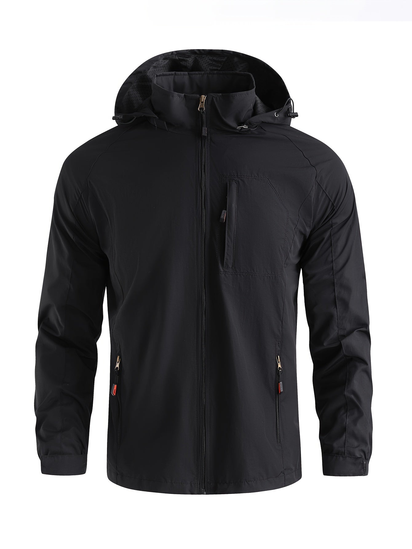 Herren Leichte Packbare Laufjacke mit Kapuze