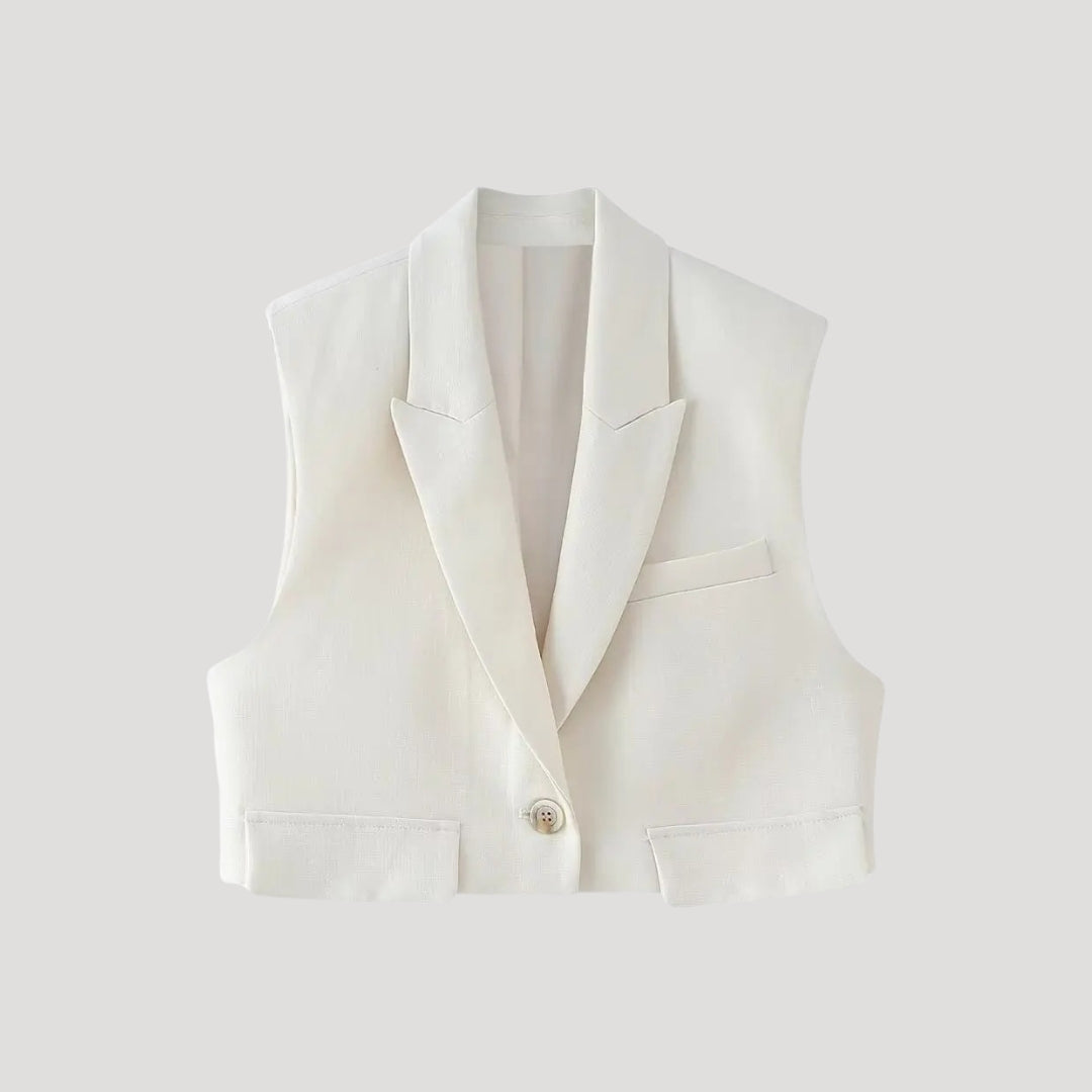 Damen Zweiteiliges Set – Sommerweste & Weite Anzughose Elegant