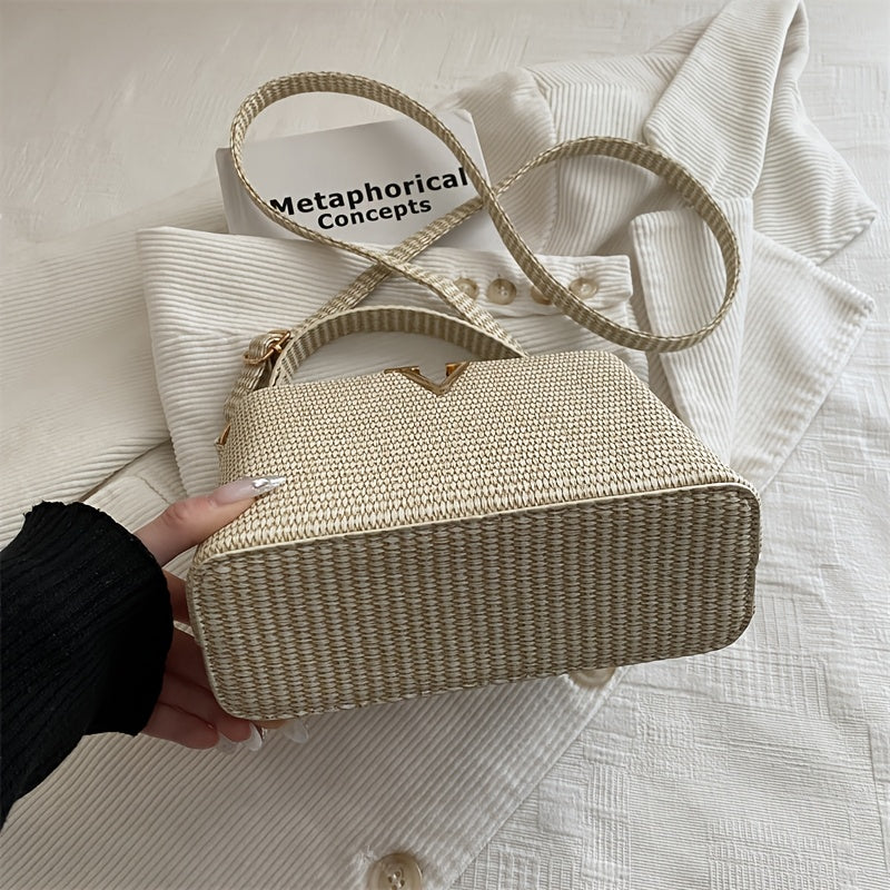 Damen Crossbody Bag Geflochten für Sommer & Reisen