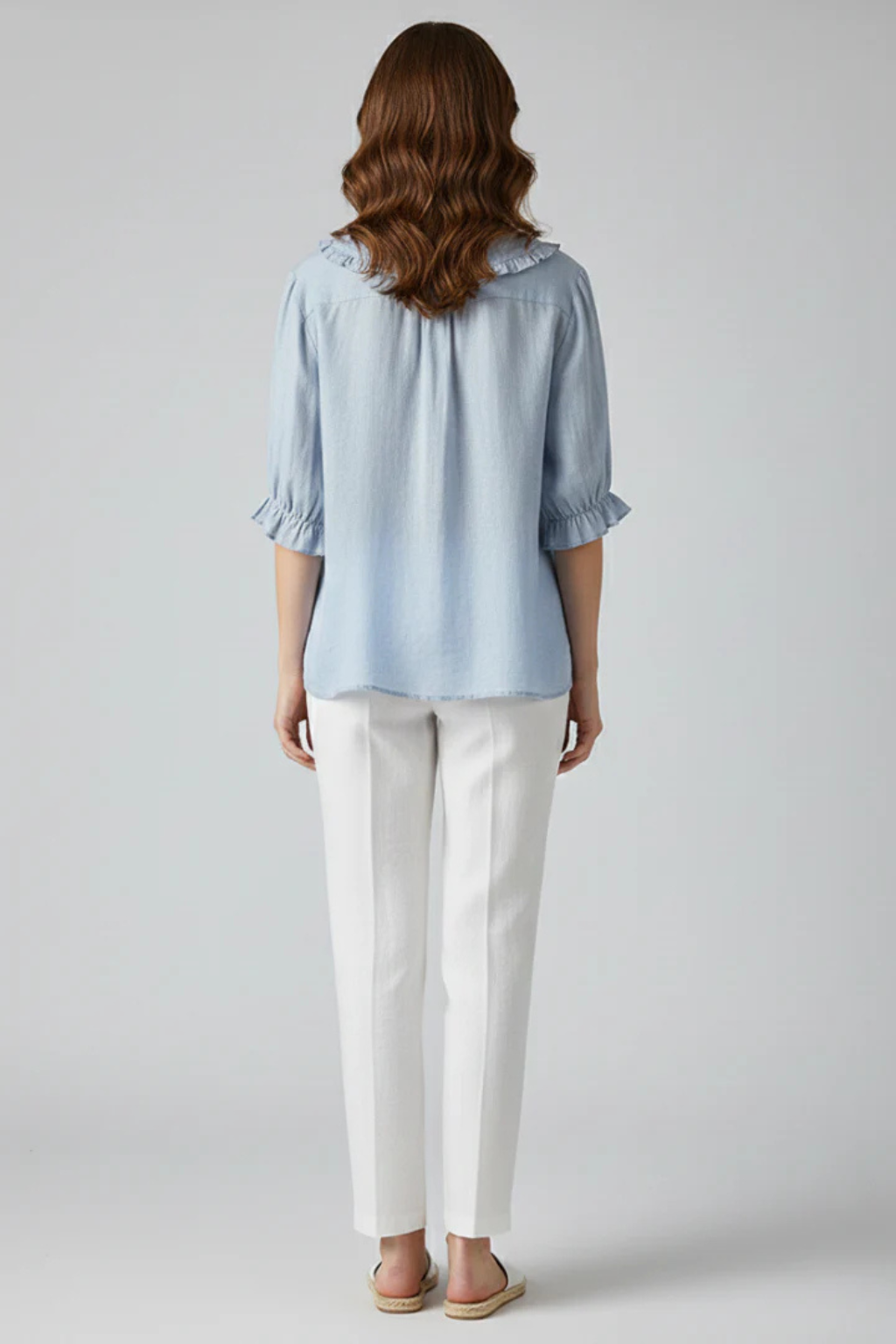 Harriet | Damen Bluse – Rüschenkragen & Volantärmel Elegant