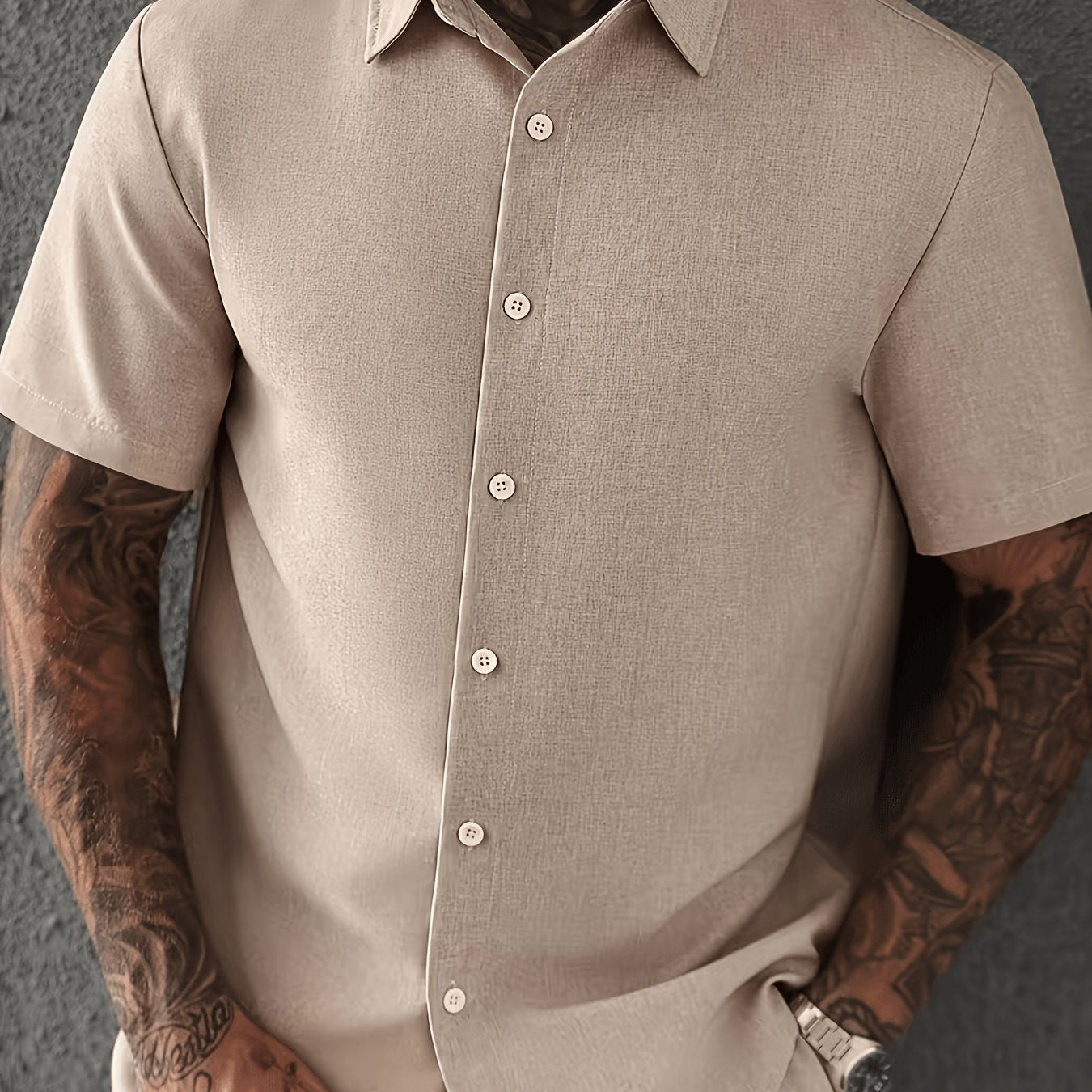 Herren Shirt – Kurzarm Button-Up Lässig Sommer