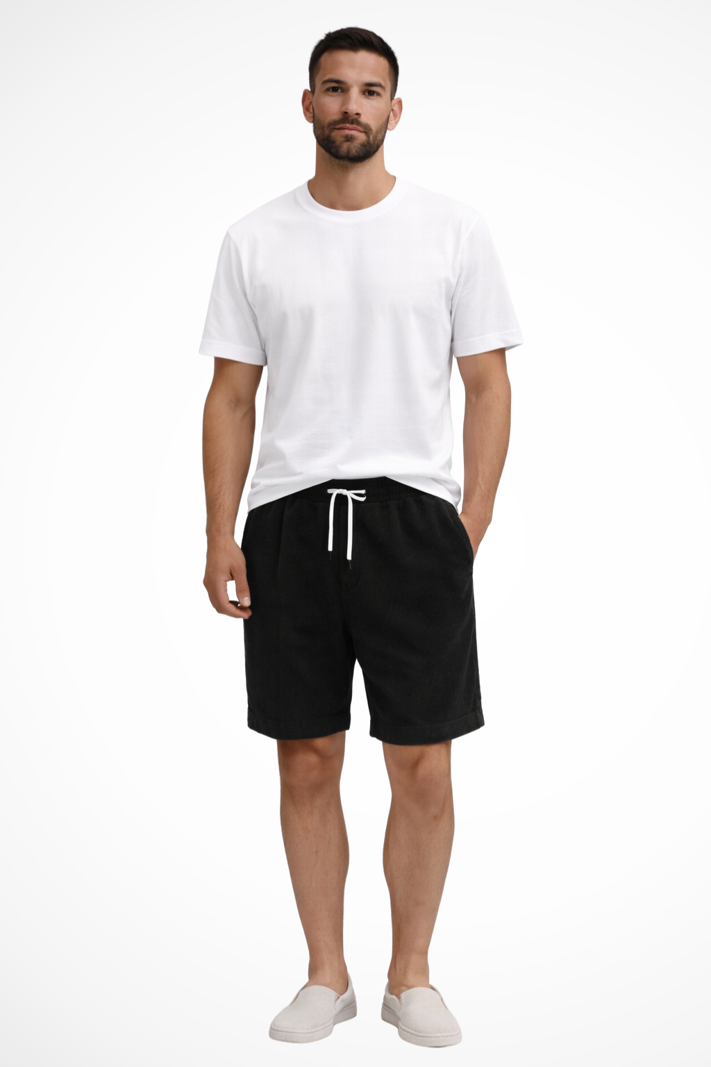 Dalby Herren Shorts – Cord Relaxed Fit mit Kordelzug Bund