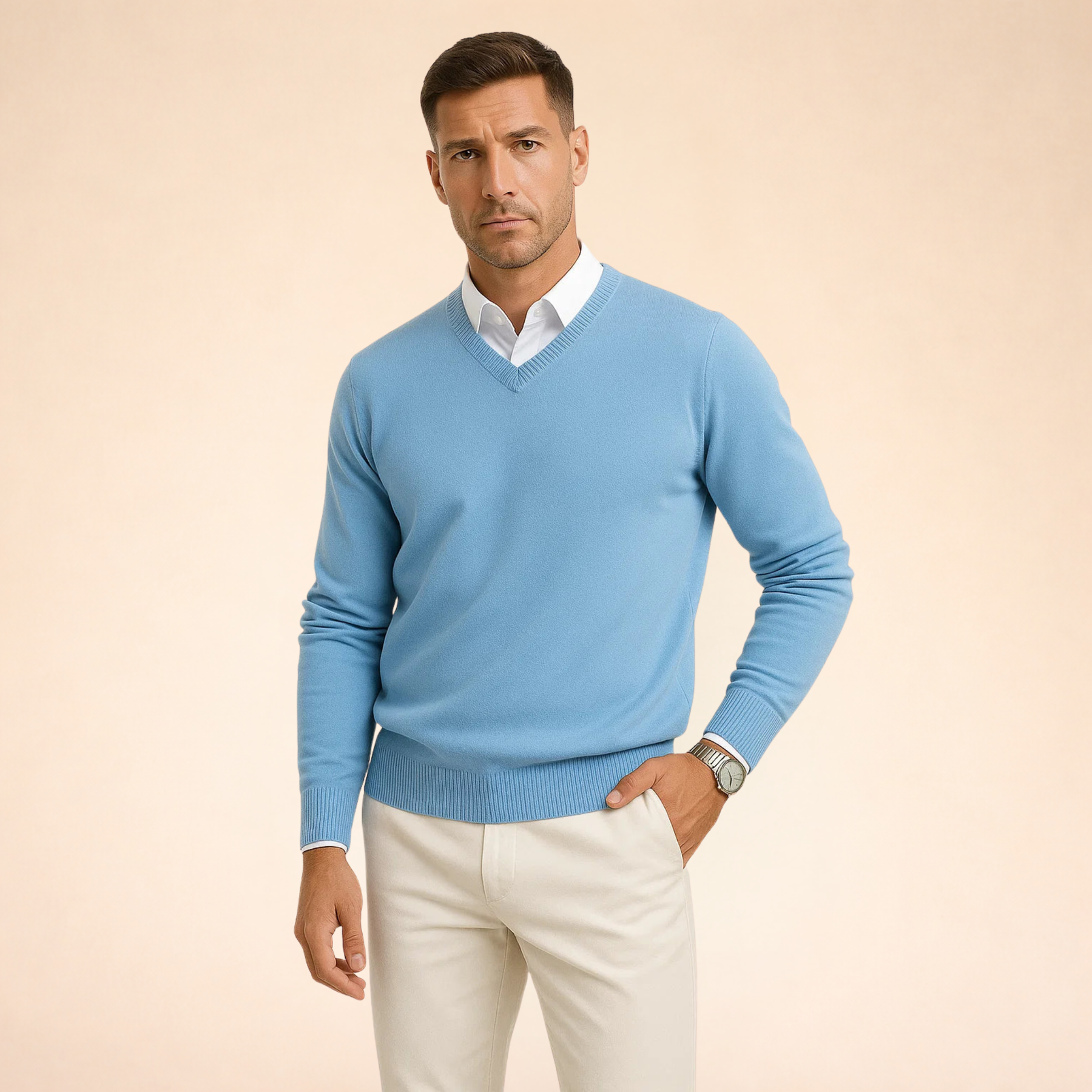 Noah Herren Pullover – Kaschmir V-Ausschnitt Elegant