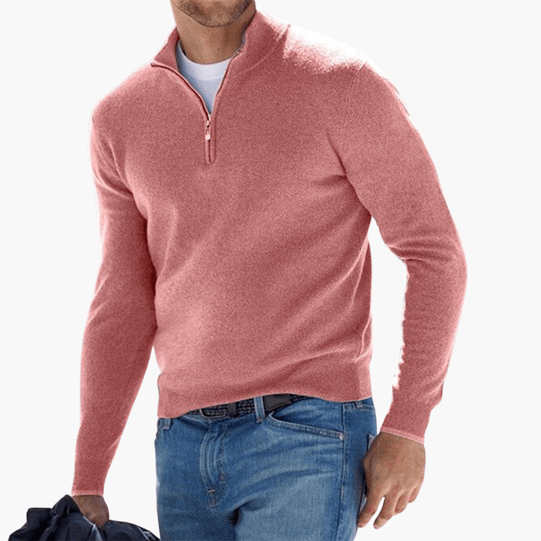 Herren Pullover mit Reißverschluss und flexibler Passform