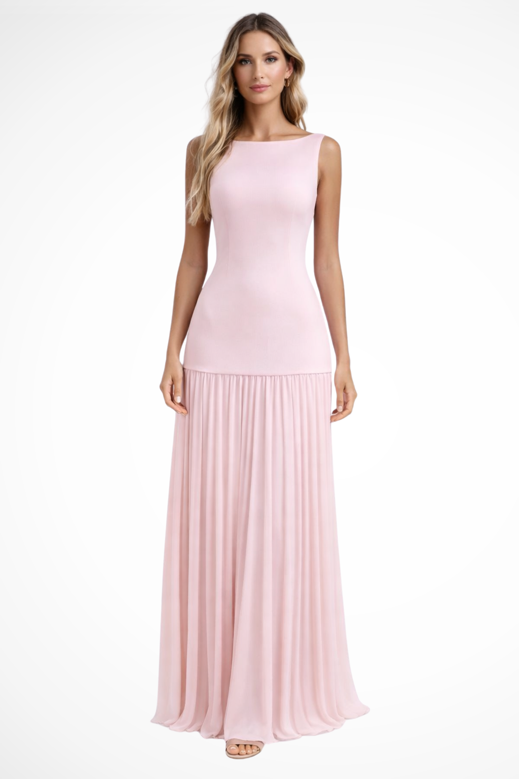 Eline Damen Maxikleid – Elegant & Plissiert Formell