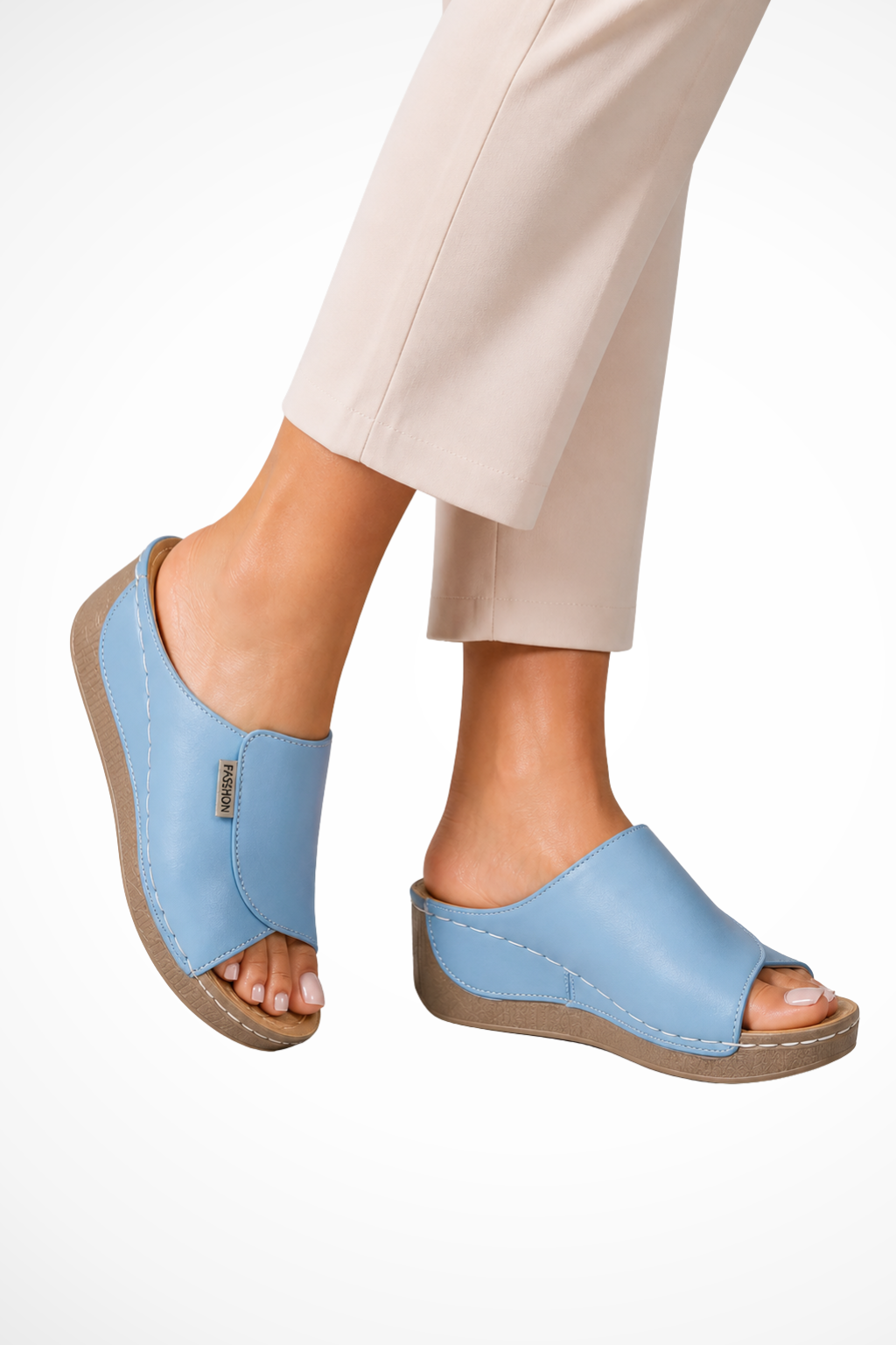 Philippa Damen Keilabsatz Mules – Leder & Offene Zehen