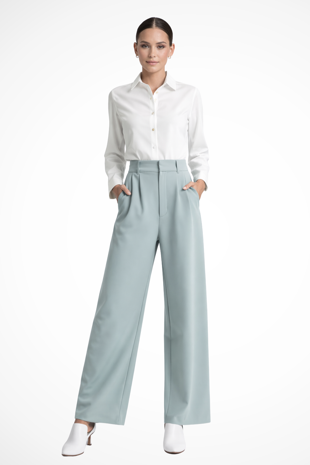 Zanira | Damen Hose – Weites Bein & Hohe Taille Elegant