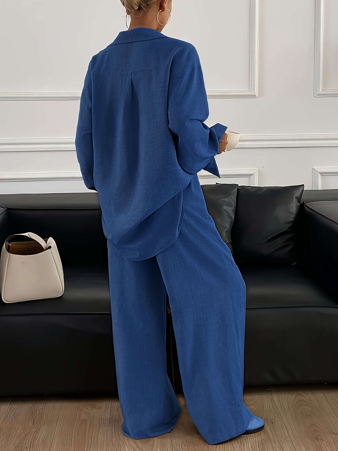 Damen Elegantes Set mit Langarmhemd und Hose
