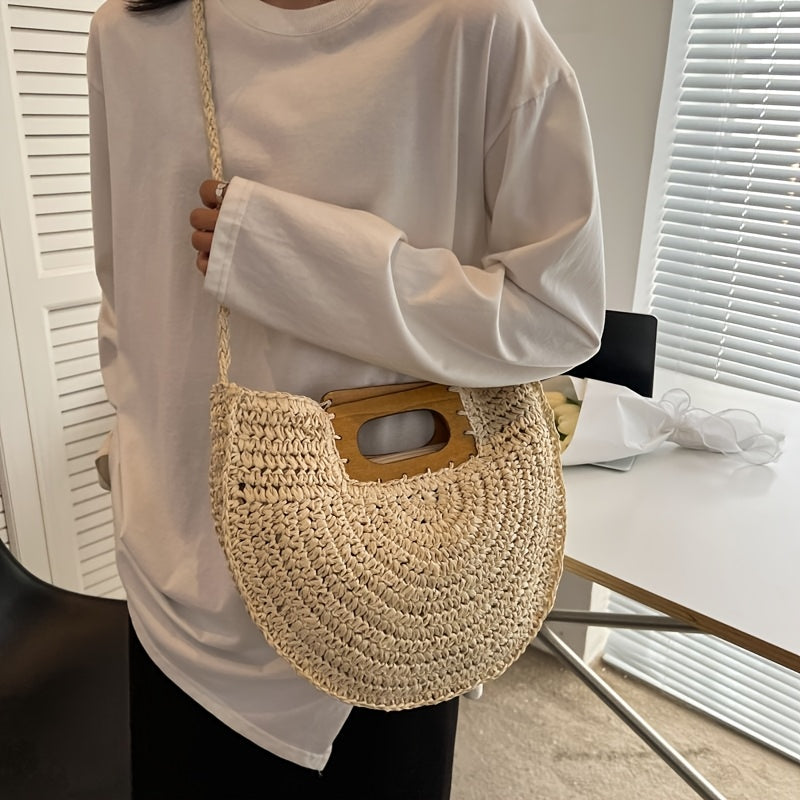 Kaqise™ | Damen Beach Bag aus Stroh für Sommer & Urlaub