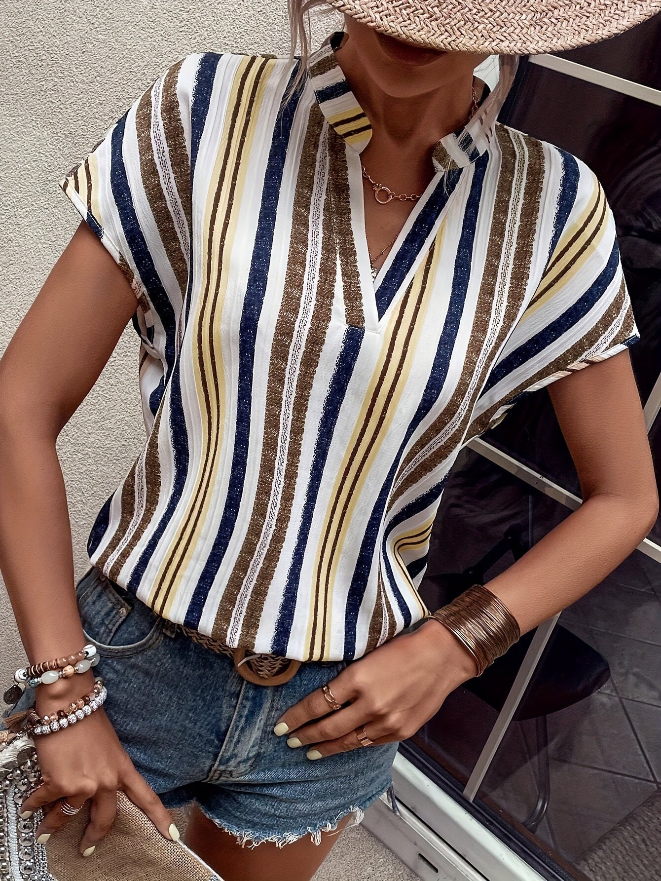 Damen Elegante Bluse mit Fledermausärmeln