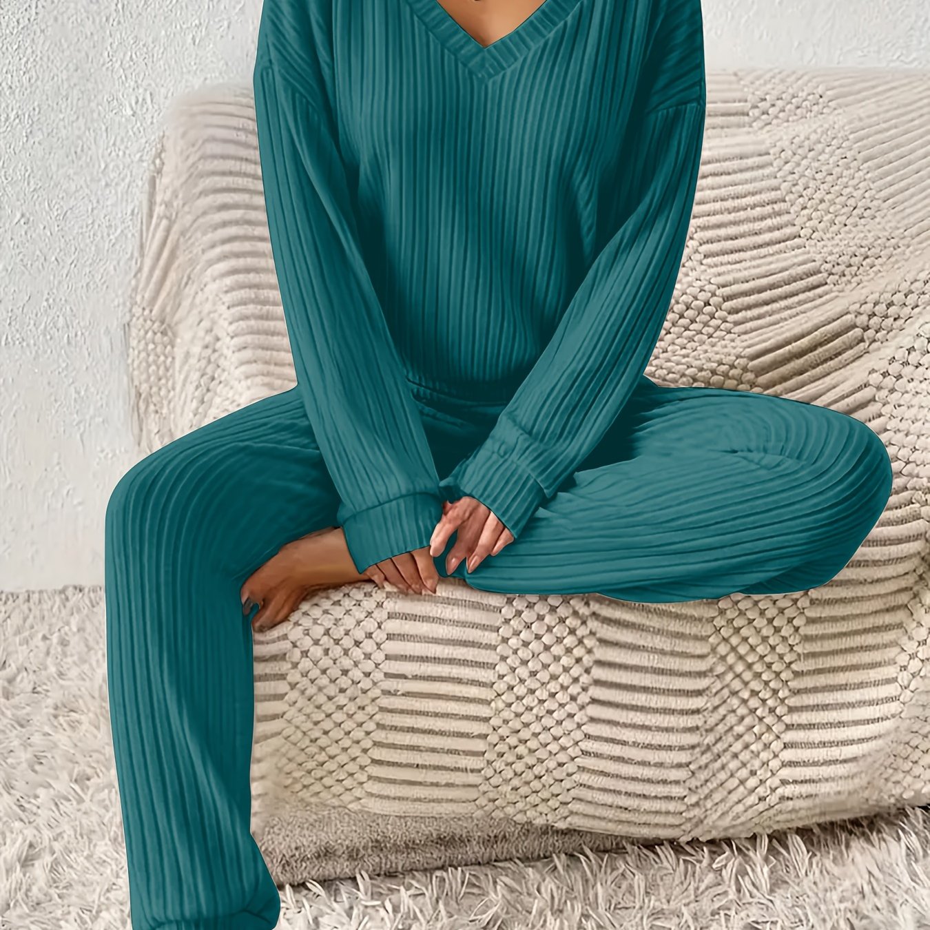 Damen Casual Set mit Langarmshirt und Langer Hose