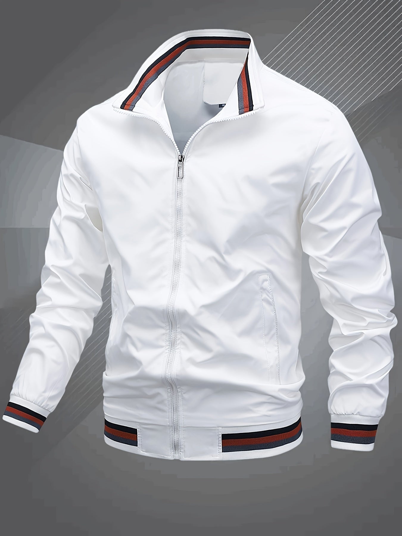 Herren Klassische Bomberjacke mit Stehkragen