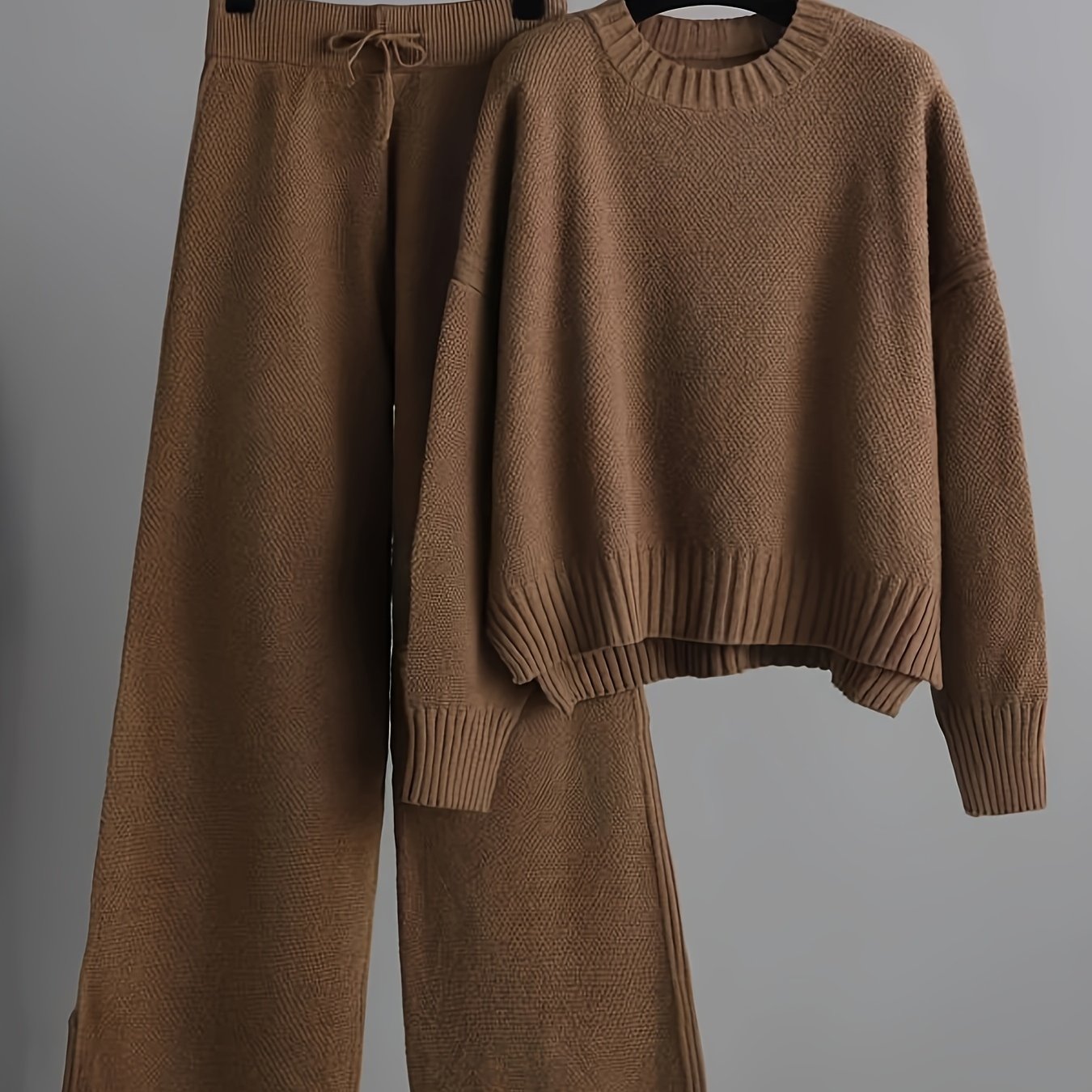 Damen Herbst Winter Set mit Lockerem Pullover und Weiter Hose