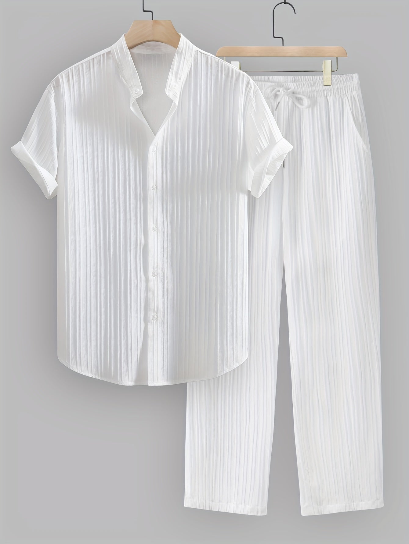 Herren Sommer Set mit Kurzarmhemd und Kordelzughose